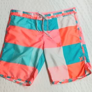 Hurley Plaid Board Shorts Surf Swim